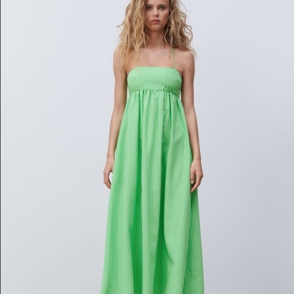 COPY - ZARA GREEN STRIPE DRESS !!SEARCHING FOR!! - Picture 2 of 2